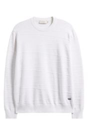 Bugatchi Textured Cotton & Silk Crewneck Sweater at Nordstrom