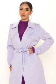 Building Businesses Faux Suede Trench Coat - Lavender   Jackets  Coats at Fashion Nova