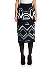 Burberry - Geometric Knit Pencil Skirt at Saks Off 5th