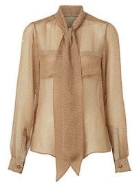 Burberry - Printed Chiffon Tieneck Silk Blouse at Saks Fifth Avenue