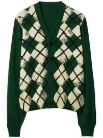 Burberry Argyle Cotton Cardigan at Farfetch