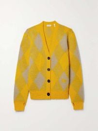 Burberry Argyle Jacquard knit Wool Cardigan at Net a Porter