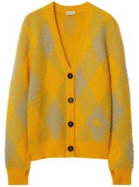 Burberry Argyle patterned-jacquard Wool Cardigan Orange at Farfetch