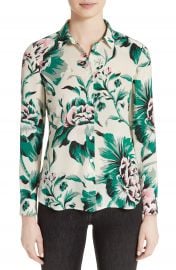 Burberry Aster Peony Rose Print Silk Shirt at Nordstrom