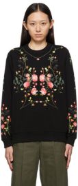 Burberry Black Flowers Fairhall Sweatshirt at ssense