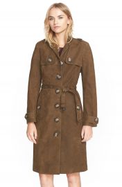 Burberry Brit  Dellsbridge  Long Single Breasted Suede Trench Coat at Nordstrom