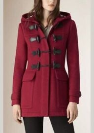 Burberry Brit Blackwell Wool Toggle Duffle Coat Claret Pink US 0 NWT Reg 1395 eBay at eBay