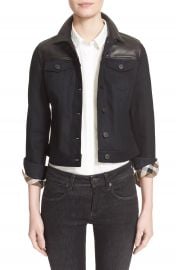 Burberry Brit Leather   Denim Jacket at Nordstrom