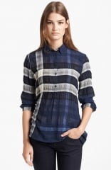 Burberry Brit Sheer Check Print Tunic at Nordstrom