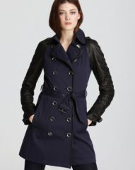 Burberry Brit Somerby Mixed Leather and Canvas Jacket at Bloomingdales