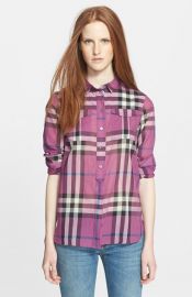 Burberry Brit Woven Check Tunic Shirt at Nordstrom