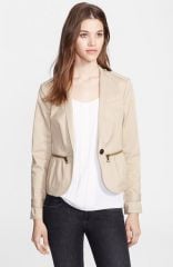 Burberry Brit Zip Detail Stretch Cotton Jacket in beige at Nordstrom