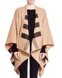 Burberry Charlotte Reversible Solid to Check Wool Cape Jewelry  amp  Accessories - Bloomingdale s at Bloomingdales