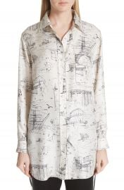 Burberry Chava Sketch Silk Shirt   Nordstrom at Nordstrom