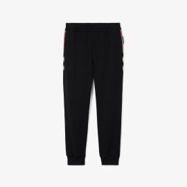 Burberry Check Trim Cotton Jogging Pants at Burberry