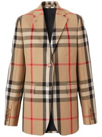 Burberry Check Wool Tailored Jacket at Farfetch