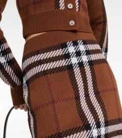 Burberry Checked Jacquard Wool Miniskirt in Dark Birch Brown at Mytheresa