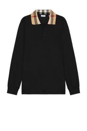 Burberry Cody Longsleeve Polo in Black FWRD at FWRD