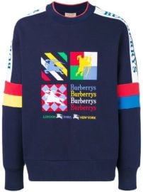 Burberry Colour Block Embroidered Archive Logo Sweater - Farfetch at Farfetch