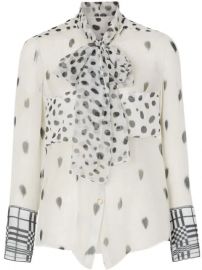 Burberry Dalmatian Print pussy-bow Blouse - Farfetch at Farfetch