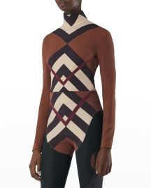 Burberry Emery Geometric Turtleneck at Neiman Marcus