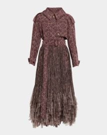 Burberry Fitzrovia Baroque Fringe Long Trench Coat at Neiman Marcus
