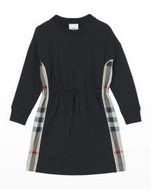 Burberry Girl s Milly Check Insert Sweaterdres at Neiman Marcus