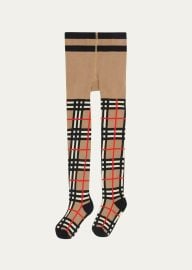 Burberry Girls Vintage Check Tights Size 3-10 - at Bergdorf Goodman