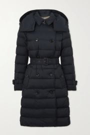 Burberry Hooded Double Breasted quilted shell down coat at Net a Porter