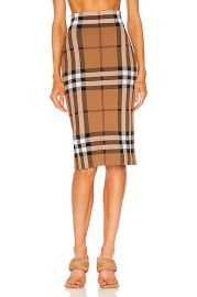 Burberry Kammie Check Skirt in Birch Brown  FWRD at Forward