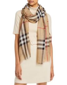 Burberry Lightweight Giant Check Wool Silk Scarf Bloomingdales at Bloomingdales