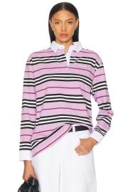 Burberry Long Sleeve Polo Top in Dawn Ip Pattern at FWRD