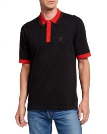 Burberry Men  x27 s Camford Polo Shirt  Black at Neiman Marcus