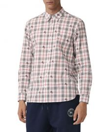 Burberry Men  x27 s Edward Signature Check Sport Shirt at Neiman Marcus