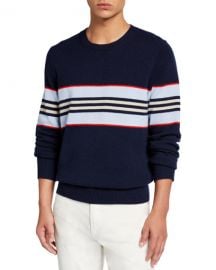 Burberry Men  x27 s Furlong Striped Cashmere Sweater at Neiman Marcus