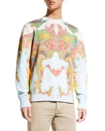 Burberry Menx27s Burly Map Print Cotton Sweatshirt at Neiman Marcus