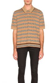 Burberry Merino Stripe Polo in Camel   FWRD at Forward