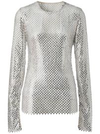 Burberry Metallic paillette-embellished Mesh Top - at Farfetch