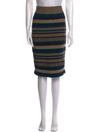 Burberry Prorsum Striped Knee Length Skirt at The Real Real