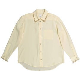 Burberry Ring Pierced Silk Oversized Shirt at Walmart