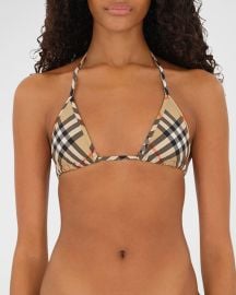 Burberry Signature Check Triangle Bikini Top at Neiman Marcus