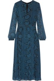 Burberry Snake-print silk-chiffon midi dress at Net A Porter