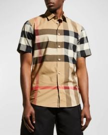 Burberry Summerton Archive Short Sleeve Check Shirt at Neiman Marcus