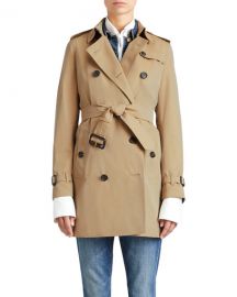 Burberry The Kensington Mid-Length Heritage Trench Coat  Honey at Neiman Marcus