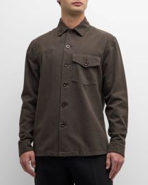 Burberry Twill Shirt with Embroidered Patches at Neiman Marcus