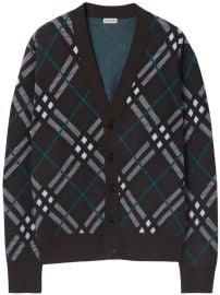 Burberry check-print V-neck Cardigan Grey at Farfetch