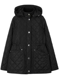 Burberry detachable-hood diamond-quilted Jacket Black at Farfetch