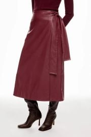 Burgundy Faux Leather Wrap Skirt by TOCCIN X RTR Rent the Runway at Rent the Runway