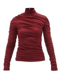 Burgundy Faye high-neck ruched-jersey top  Stella McCartney  FASHION UK at Matches