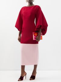 Burgundy Garance cutout-back puffed-sleeve dress Roksanda UK at Matches